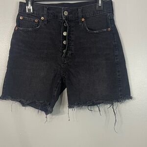 Gap Cheeky Midi High Rise Black Shorts Size 27/4